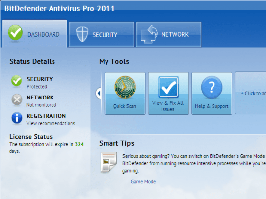 BitDefender Antivirus Pro 2011 Screenshot 1