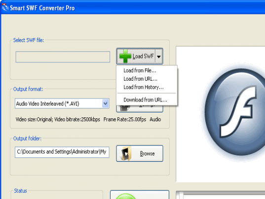 Smart SWF to AVI Converter Screenshot 1