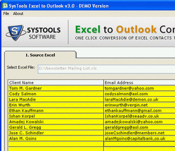 Convert Excel to Outlook Program Screenshot 1