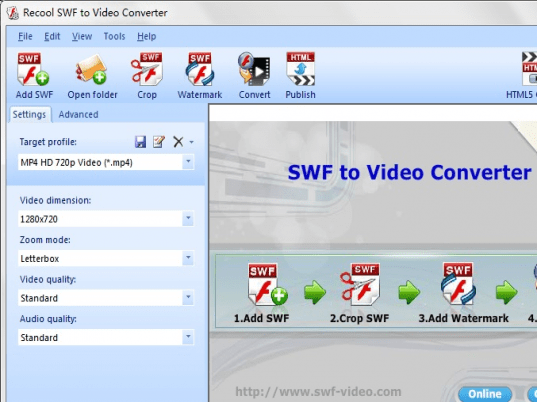 Recool SWF to Video Converter Screenshot 1