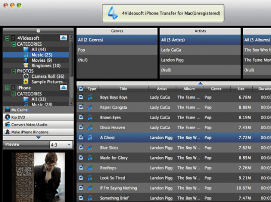 4Videosoft Mac iPhone Transfer Platinum Screenshot 1