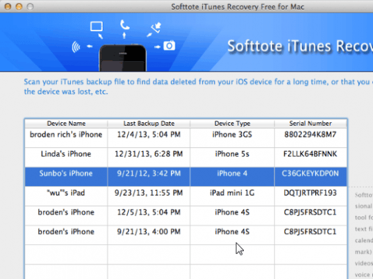 Softtote iTunes Recovery Free Screenshot 1