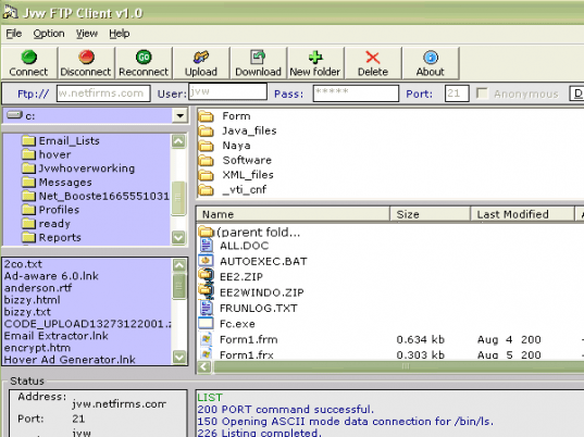 FTP client Screenshot 1