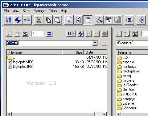 Core FTP Lite Screenshot 1