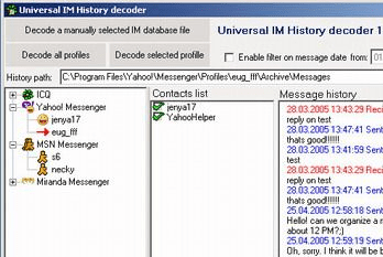 Universal IM History decoder Screenshot 1