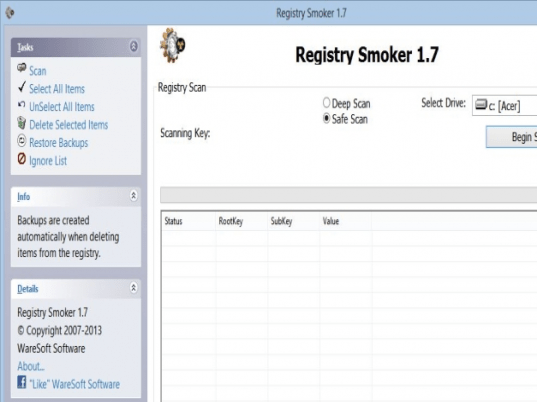 Registry Smoker Screenshot 1