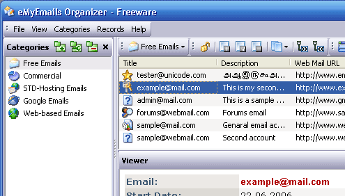 eMyEmails Organizer Screenshot 1