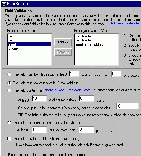 Web Form Processor and Validator Screenshot 1