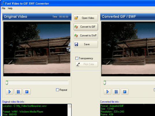 Fast AVI to GIF Converter Screenshot 1