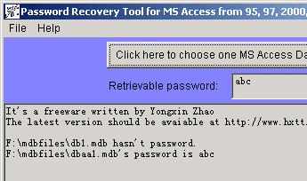 Password Recovery for MS Access Screenshot 1