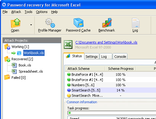 Excel Password Recovery Wizard Screenshot 1