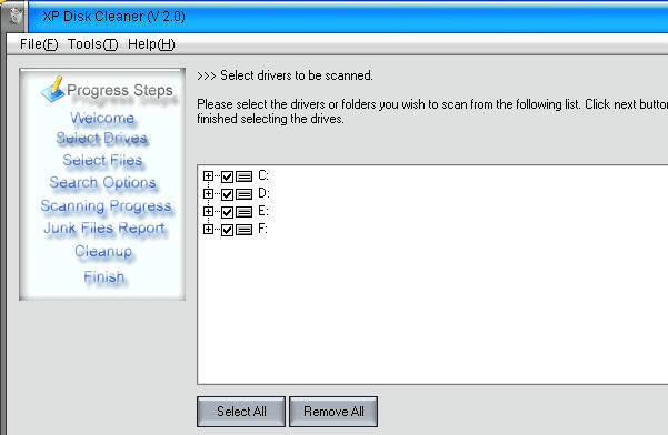 XP Disk Cleaner Screenshot 1