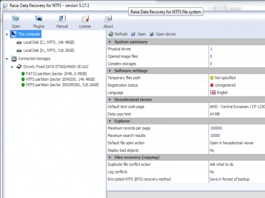 Raise Data Recovery for NTFS Screenshot 1