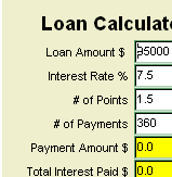MoneyToys - Simple Loan Calculator applet Screenshot 1