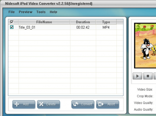 Nidesoft iPod Video Converter Screenshot 1