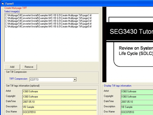 X360 Multi-page Tiff Converter SDK Screenshot 1