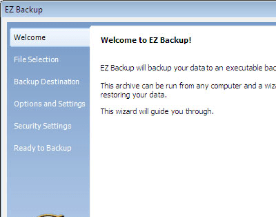 EZ Backup IE and Outlook Express Basic Screenshot 1