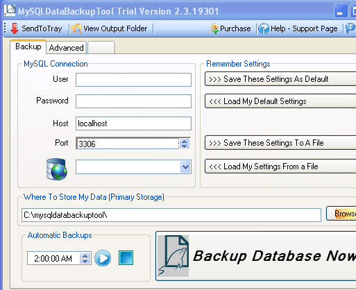 MySQLDataBackupTool Screenshot 1