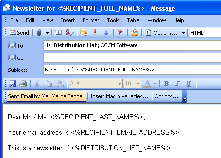 Mail Merge Sender for Outlook Screenshot 1