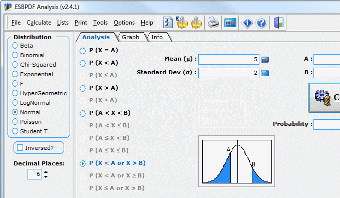 ESBPDF Analysis - Probability Software Screenshot 1