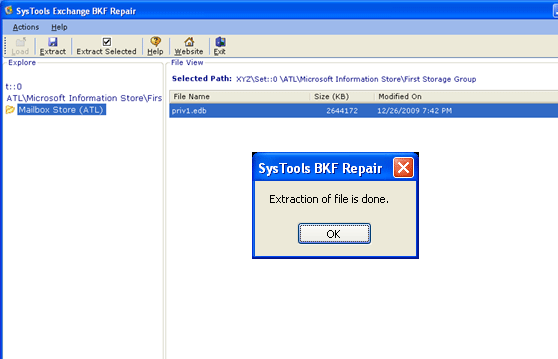Exchange BKF File Recovery Screenshot 1