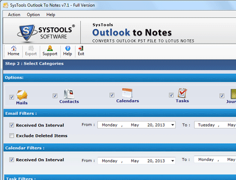Outlook to NSF Converter Screenshot 1