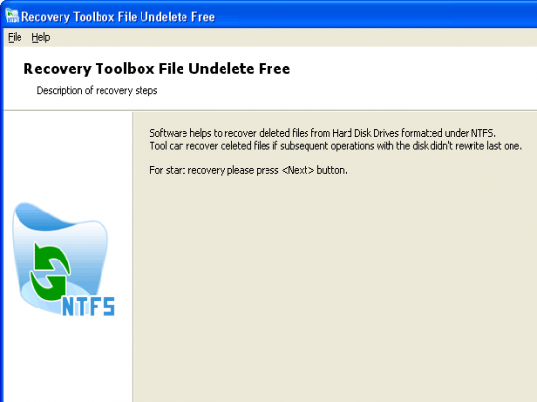 Recovery Toolbox File Undelete Free Screenshot 1