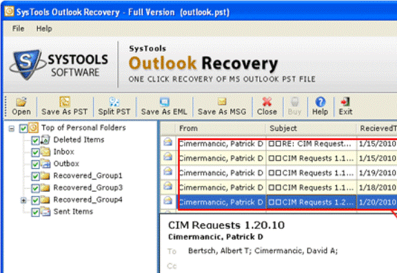 Repair Outlook 2007 Screenshot 1