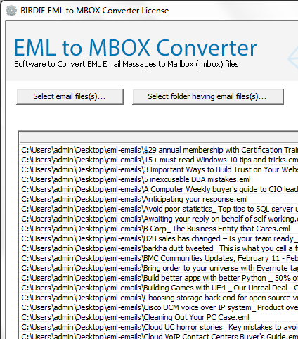 EML to MBOX for Mac Screenshot 1