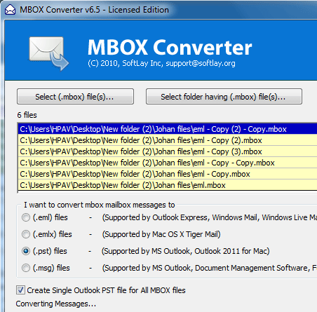 SoftLay MBOX Converter Software Screenshot 1