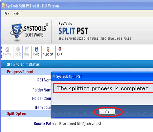 Outlook 2003 Split PST Screenshot 1