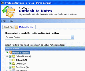 Migrate Outlook Mailbox to Lotus Notes Screenshot 1