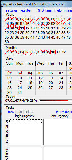 Personal Motivation Calendar Screenshot 1