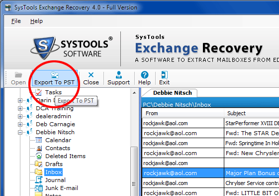 Email Recovery Exchange Screenshot 1