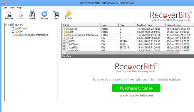 NTFS Data Recovery Screenshot 1
