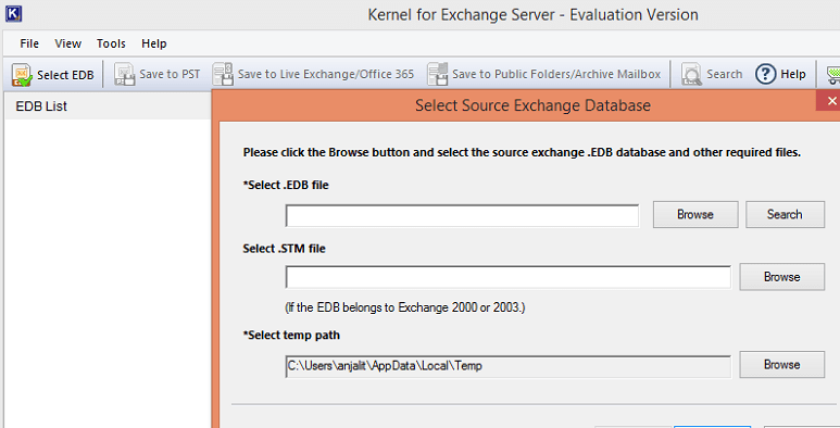Repair Exchange Database Screenshot 1