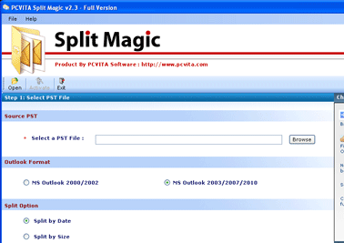 How to split PST file in MS Outlook 2002 Screenshot 1
