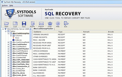 MS SQL Server Data Recovery Screenshot 1