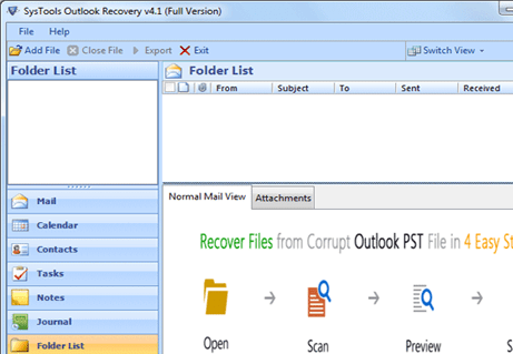 Outlook PST Recovery Tool Screenshot 1