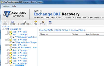 Recover Exchange 2007 Backup Screenshot 1