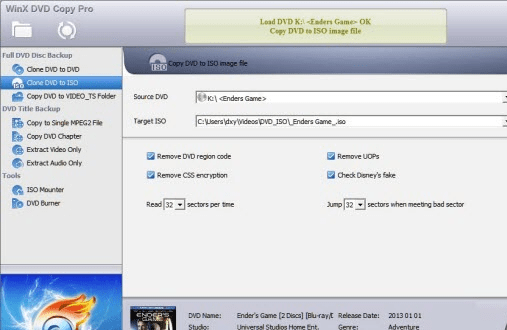 WinX DVD Copy Pro Screenshot 1