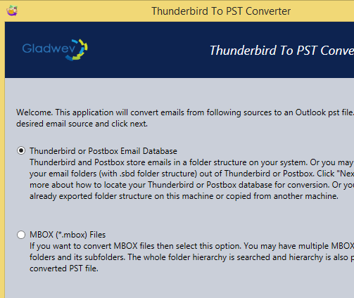 Thunderbird to PST Converter Screenshot 1