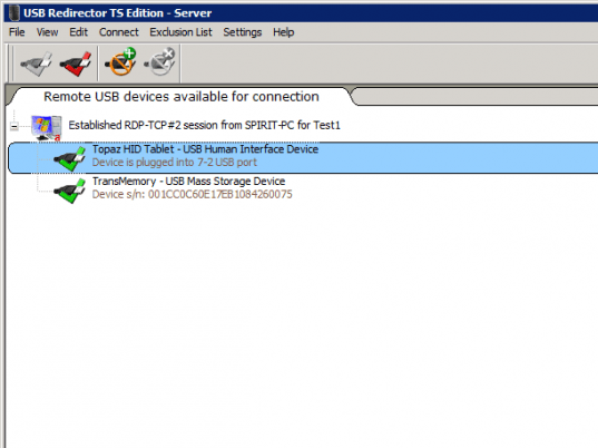 USB Redirector TS Edition Screenshot 1