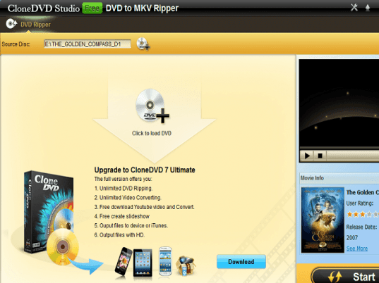 CloneDVD Studio Free DVD to MKV Ripper Screenshot 1