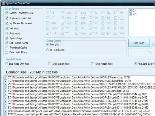 System Junk Cleaner ActiveX Screenshot 1
