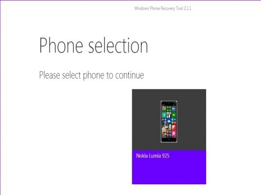 Windows Phone Recovery Tool Screenshot 1