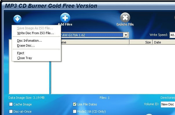 MP3 CD Burner Gold Screenshot 1