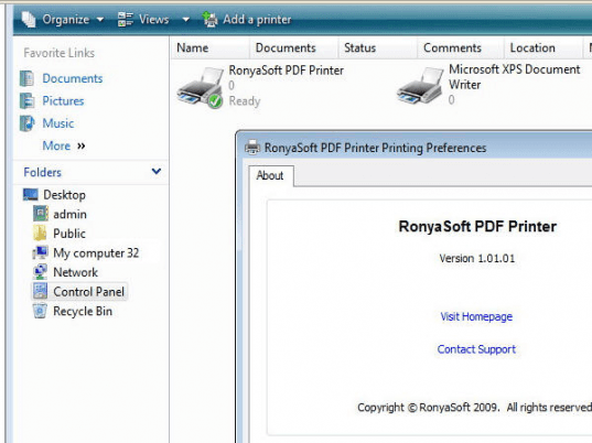 RonyaSoft PDF Printer Screenshot 1