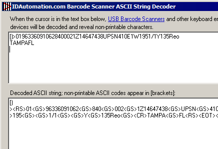 Barcode Scanner ASCII String Decoder Screenshot 1