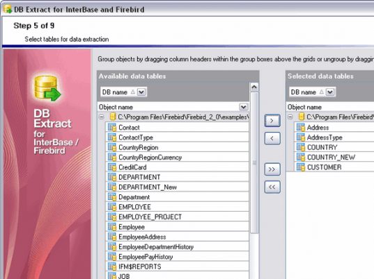 EMS DB Extract for InterBase/Firebird Screenshot 1
